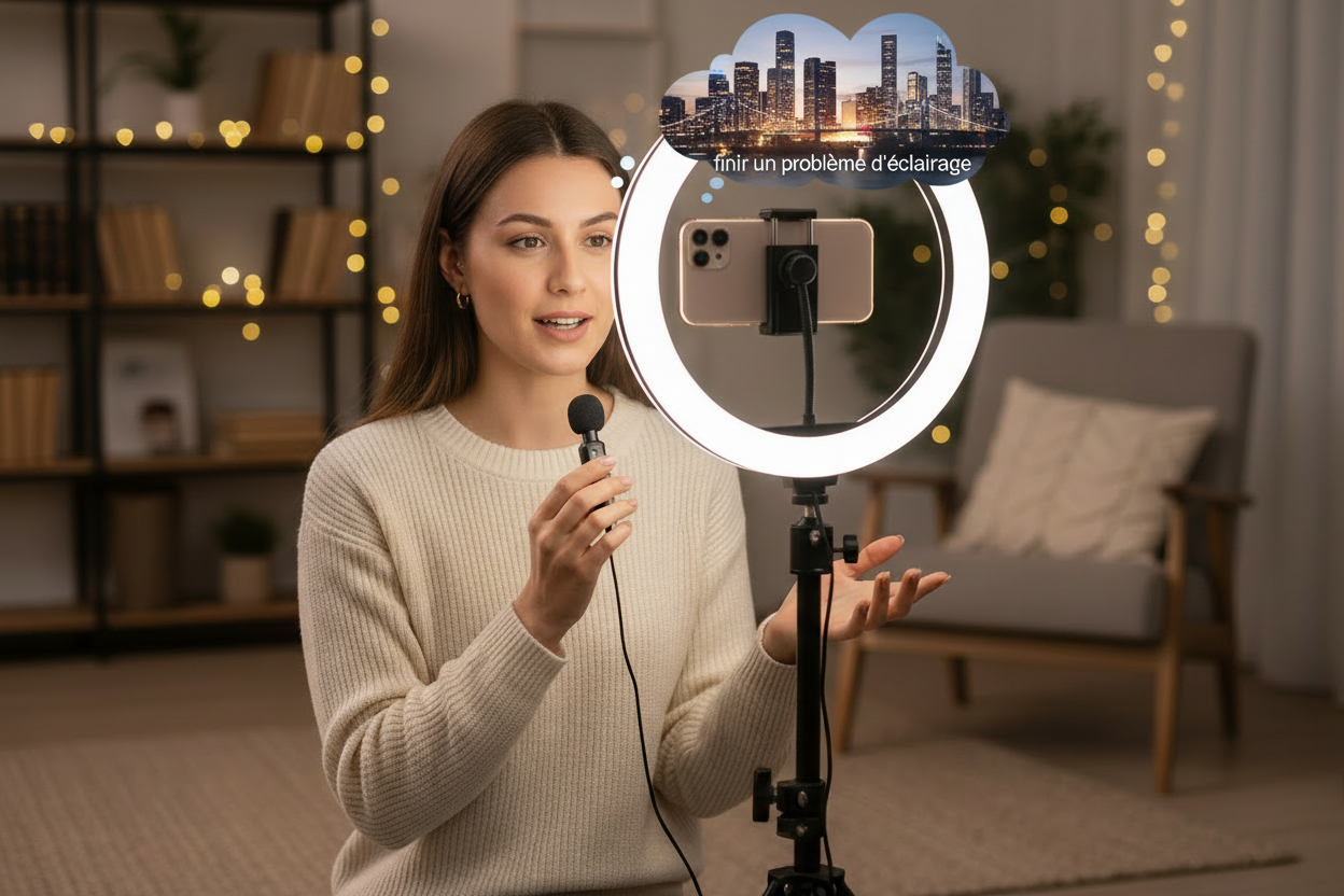 Anneau Lumineux Selfie LED -éclairage Parfait pour des photo et vidéo.